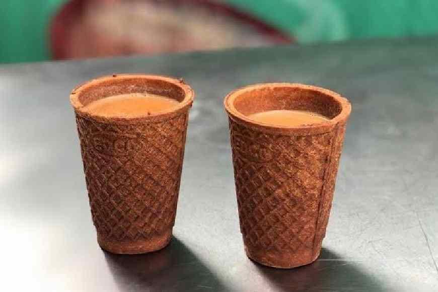‘Biscuit Cups’ serving tea in Nadia – an answer to land pollution?